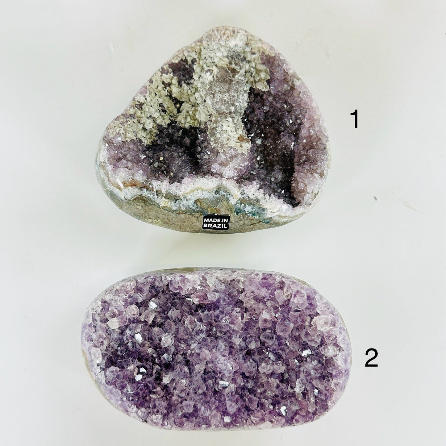 amethyst with decorations in the background