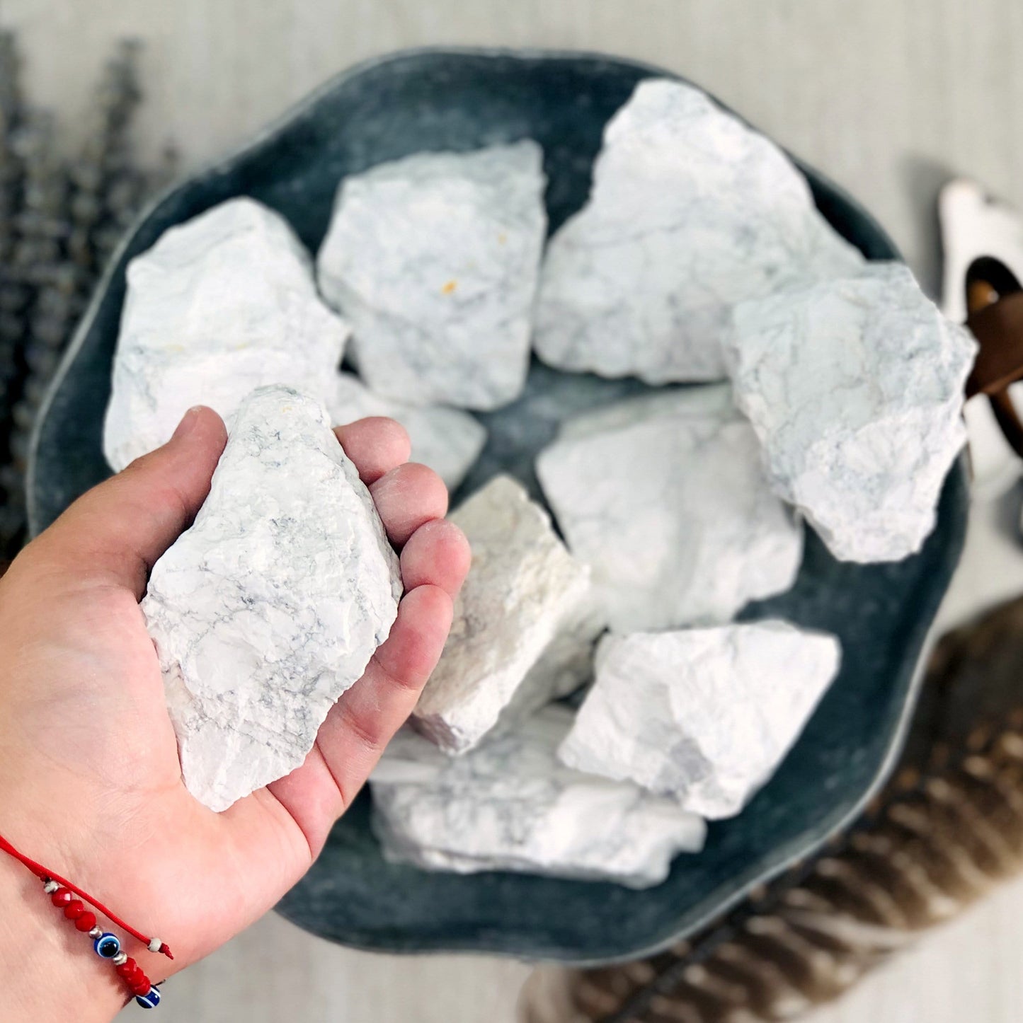 White Howlite Rough Stone - Large Natural Crystal