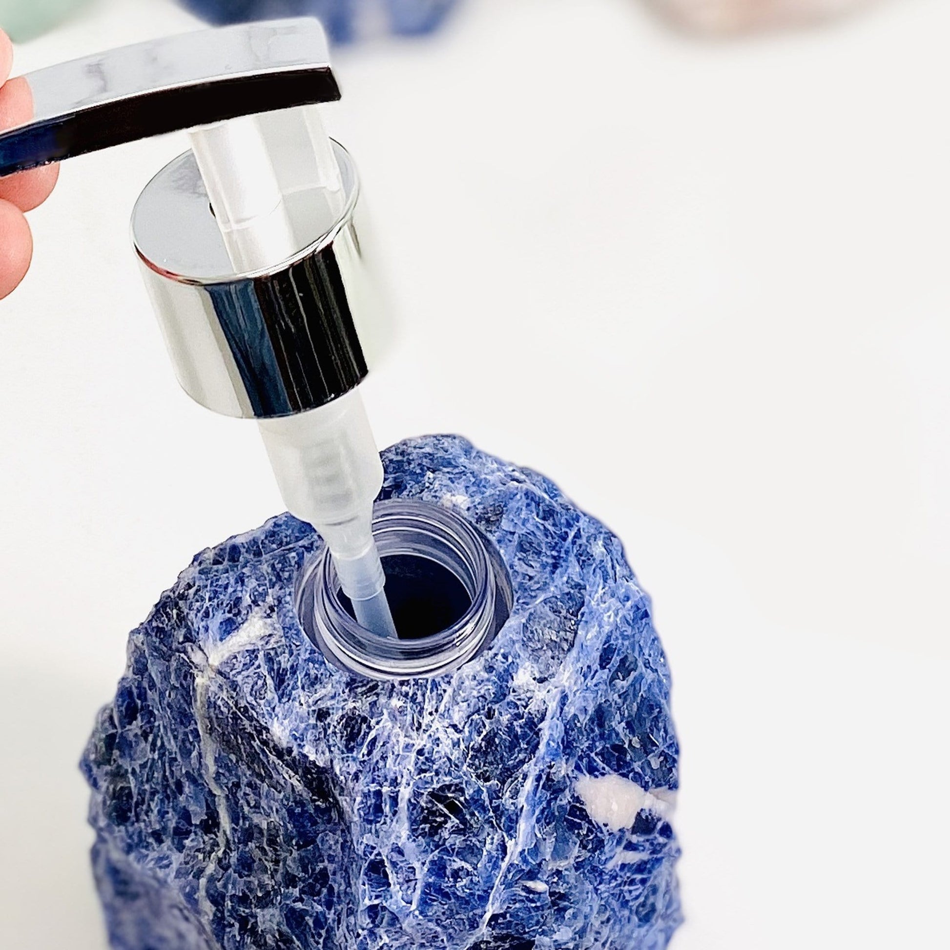 Open Bottle Gemstone Soap Dispenser