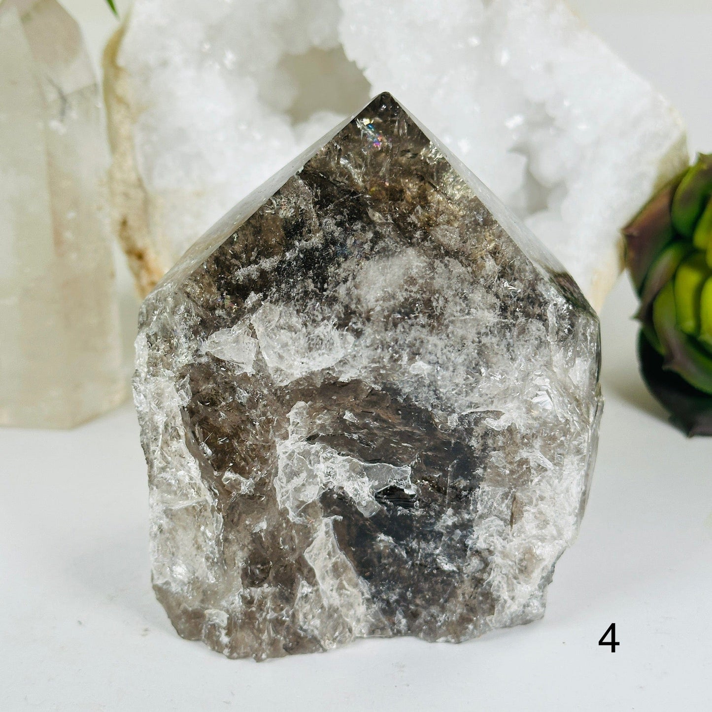 Smoky Quartz Crystal Point - Semi Polished - You Choose #1 variant 4 labeled