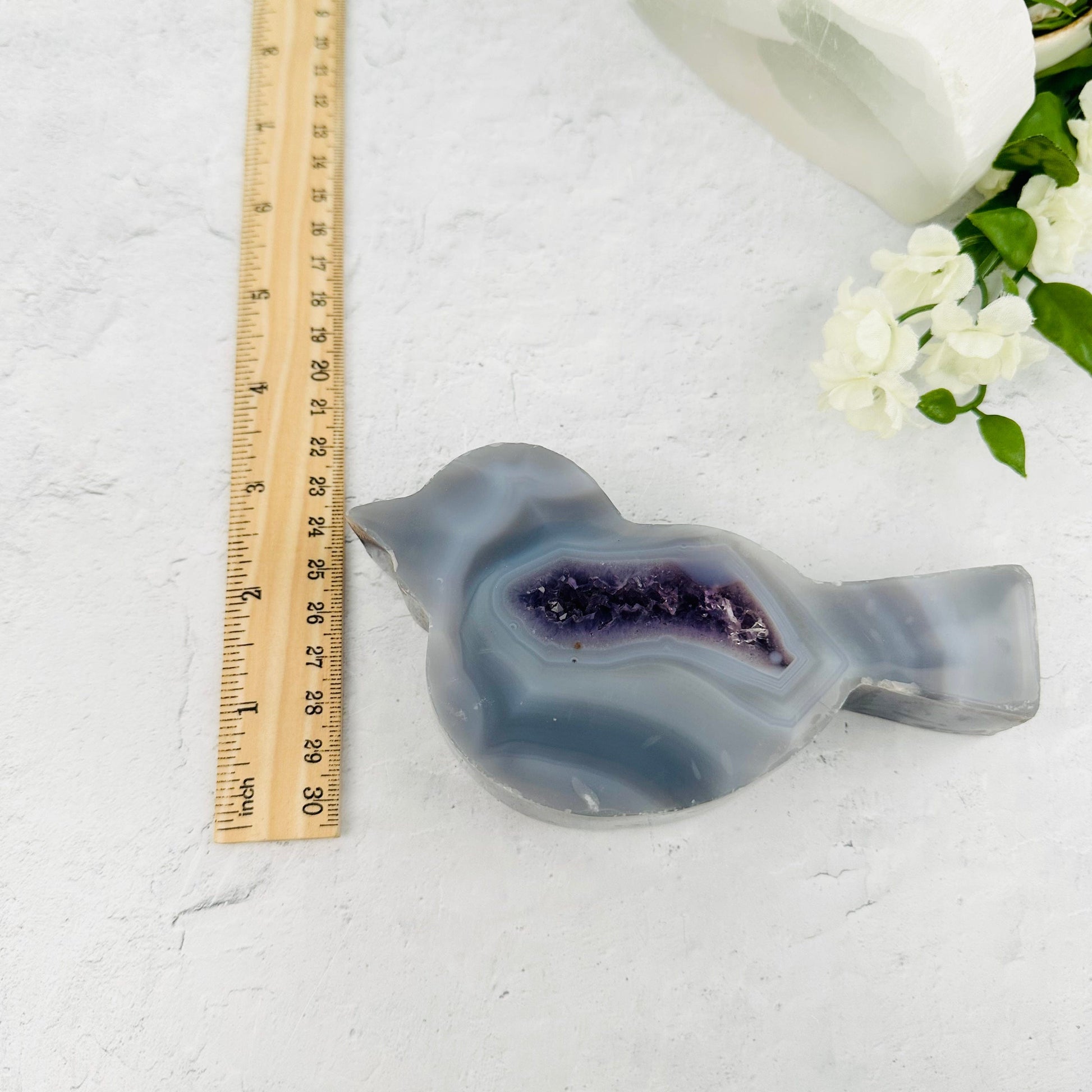 Agate Druzy Wildlife Set - YOU GET ALL - with rule for size reference 
