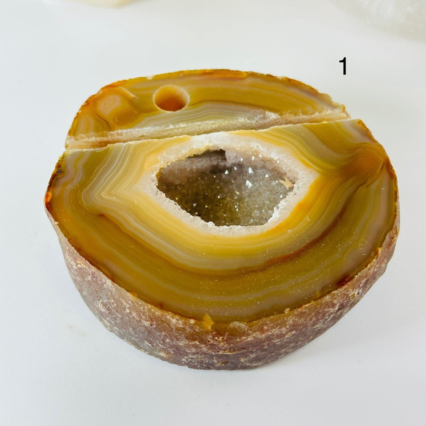 Agate Geode Crystal Business Card and Pen Holder - You Choose variant 1 labeled