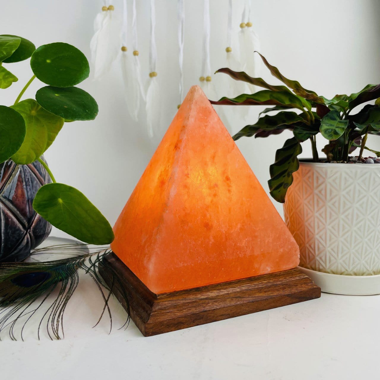 salt lamp lit up