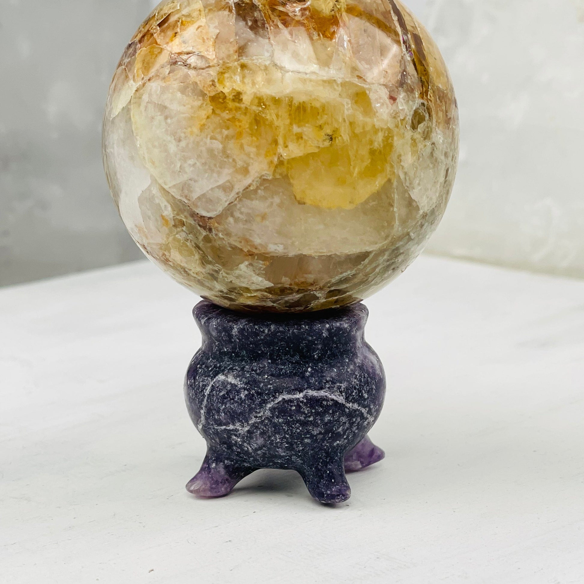 crystal cauldron displayed as home decor 