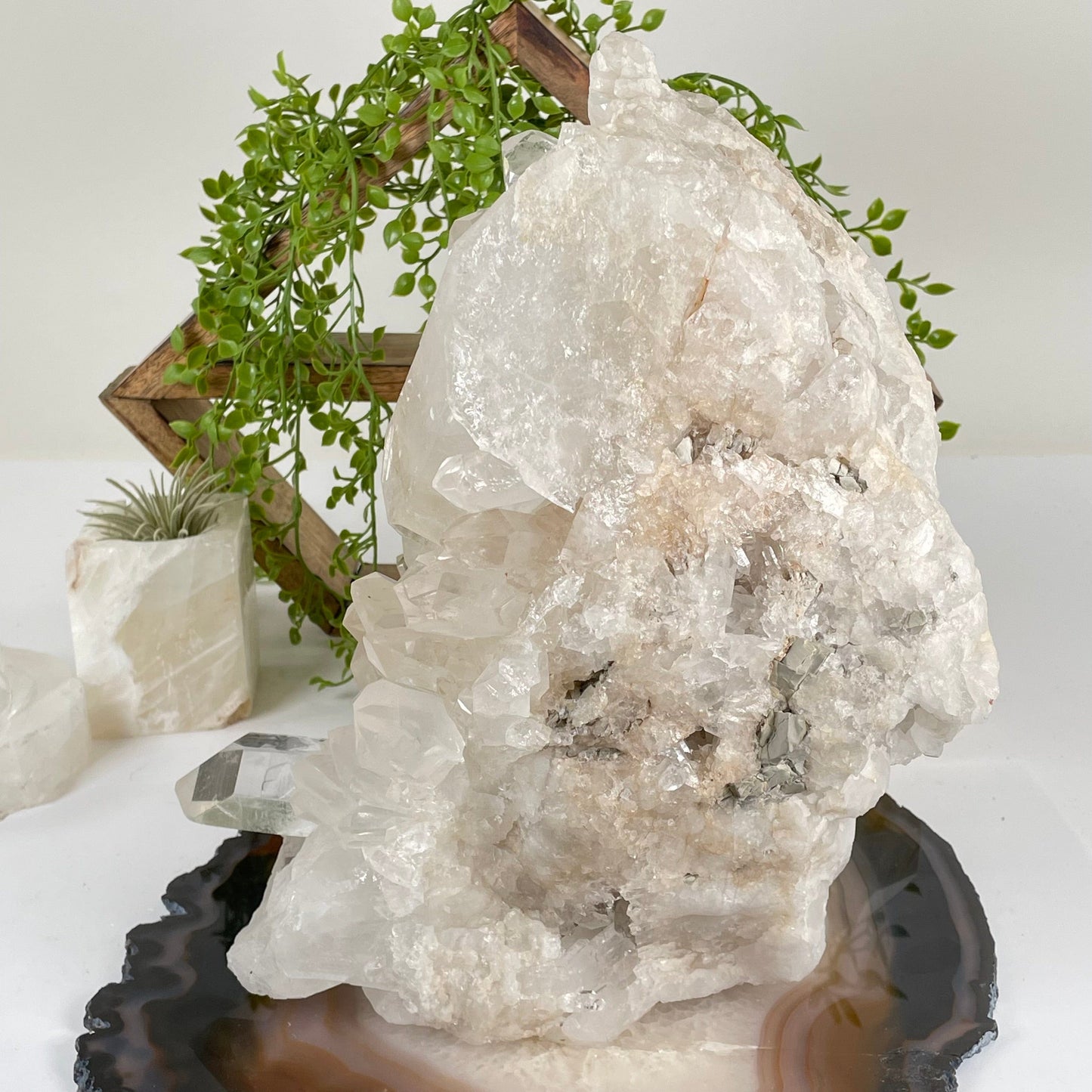 Large High Grade Crystal Quartz Cluster #1 side view