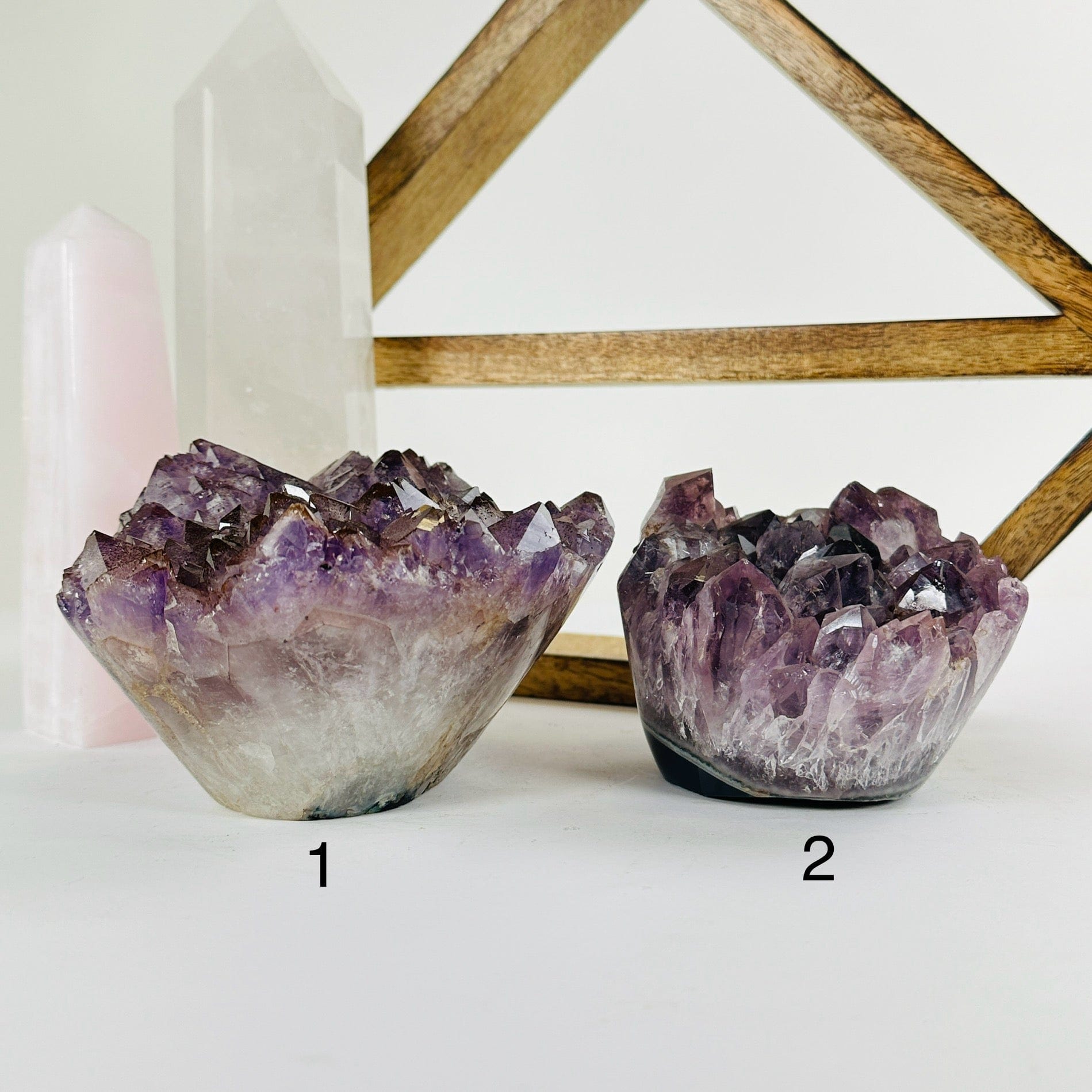 amethyst with decorations in the background