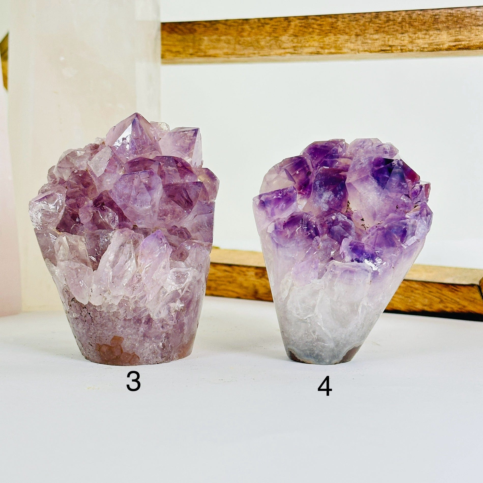 amethyst with decorations in the background