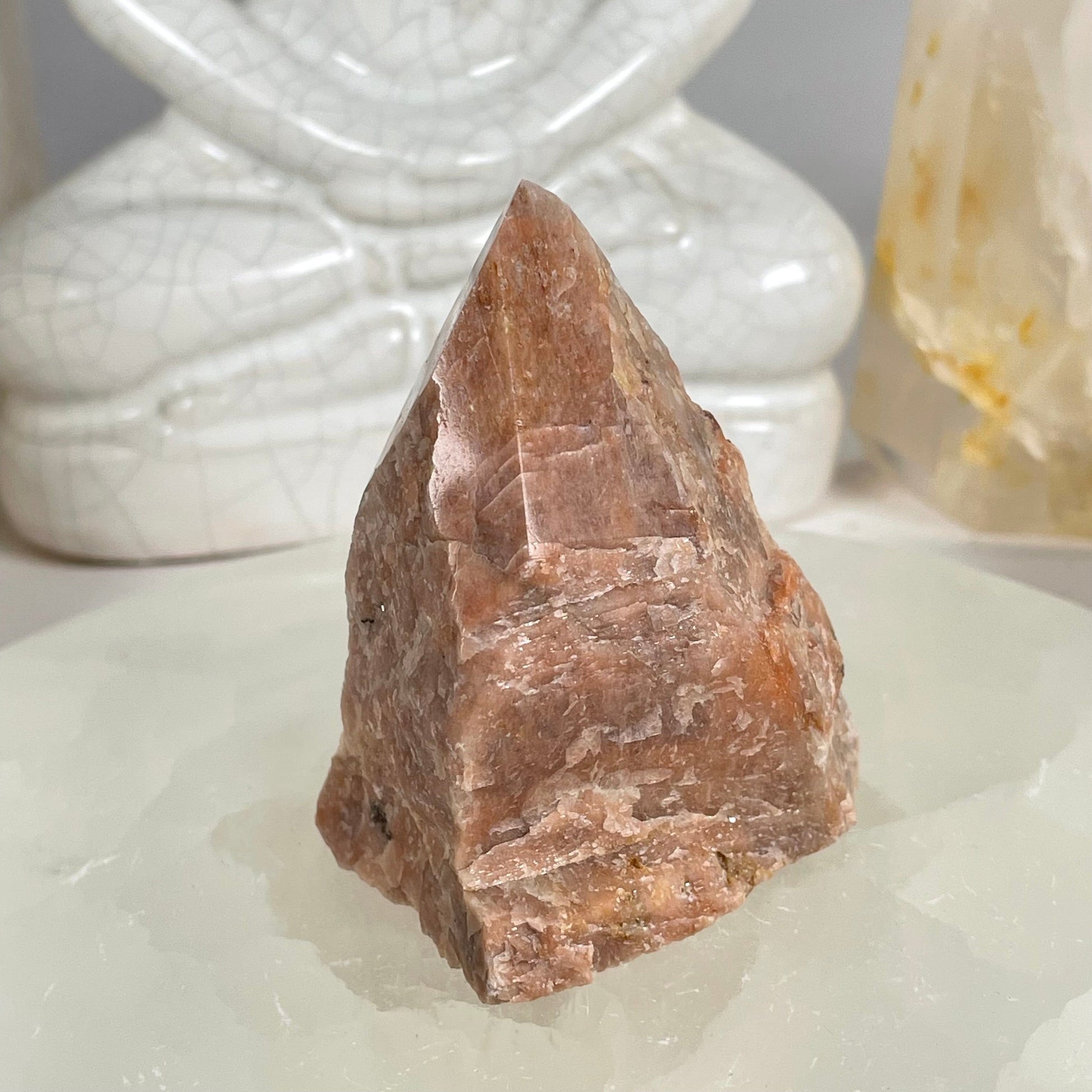 Feldspar Semi Polished Crystal Point - One-of-a-Kind front view