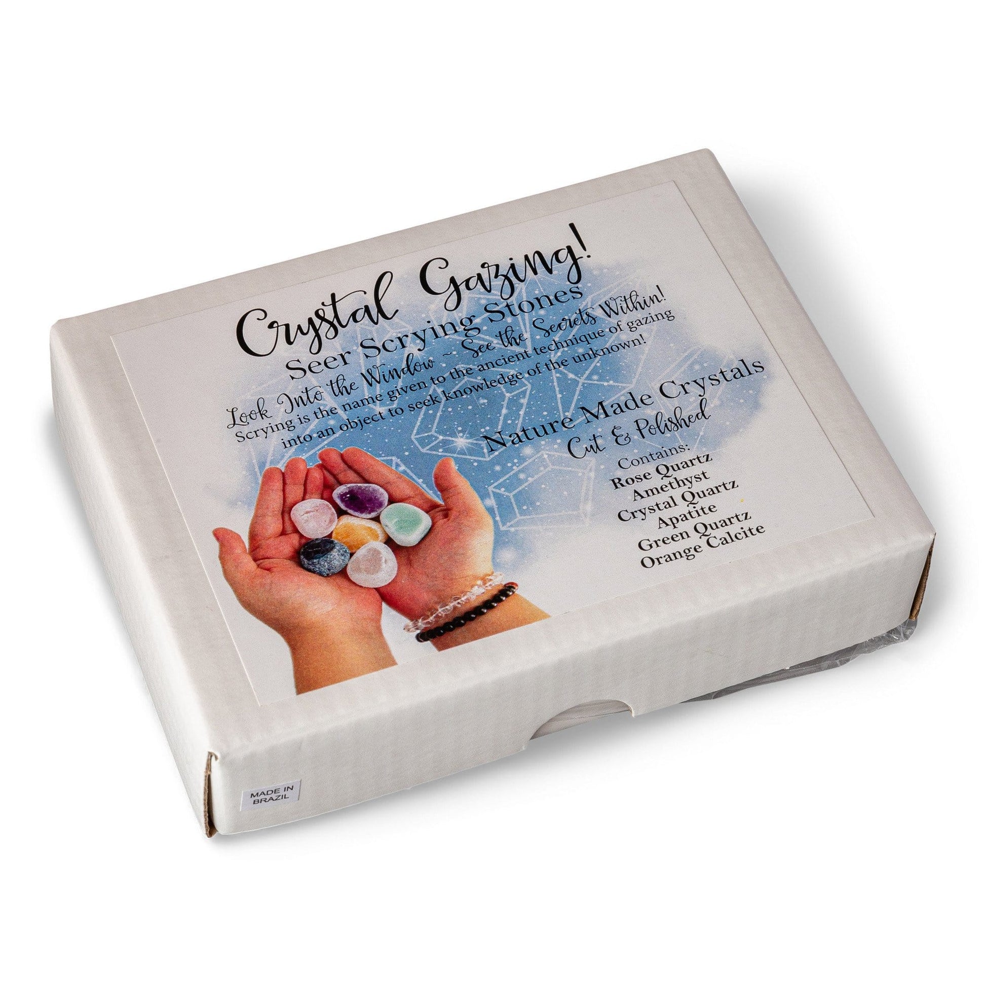 crystal gazing seer scrying stone set box on display