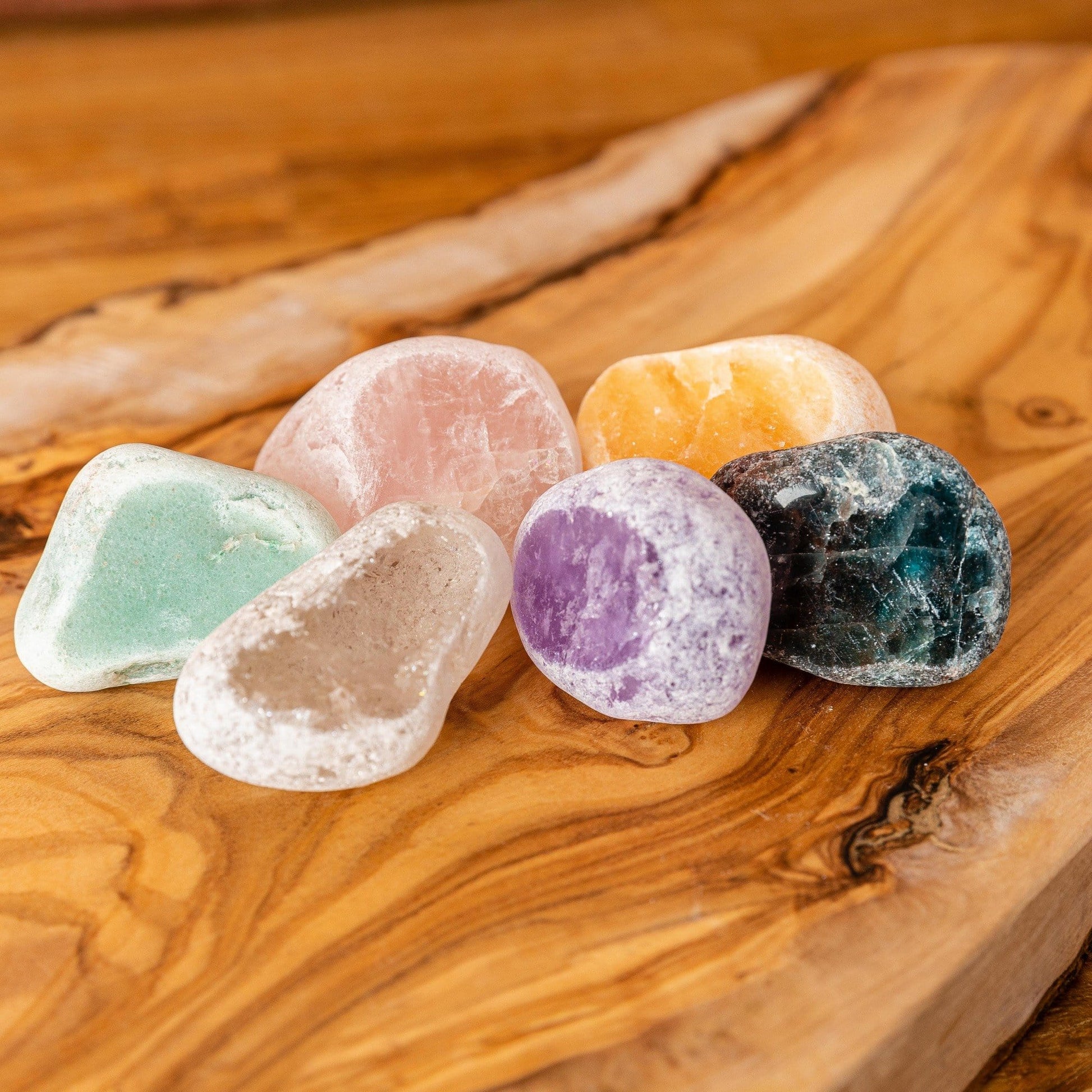 close up of crystal gazing seer scrying stone set for details