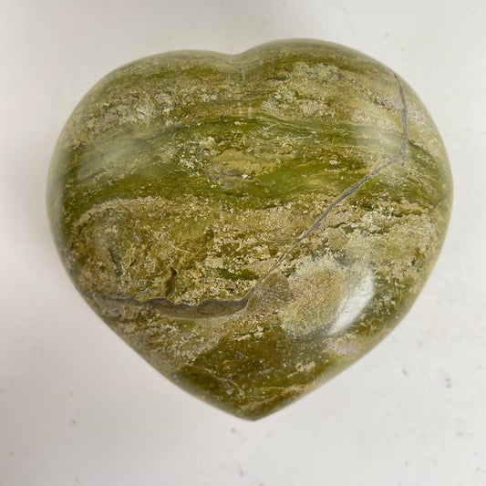 Green Pistachio Opal Crystal Heart - One-of-a-Kind #3 front view