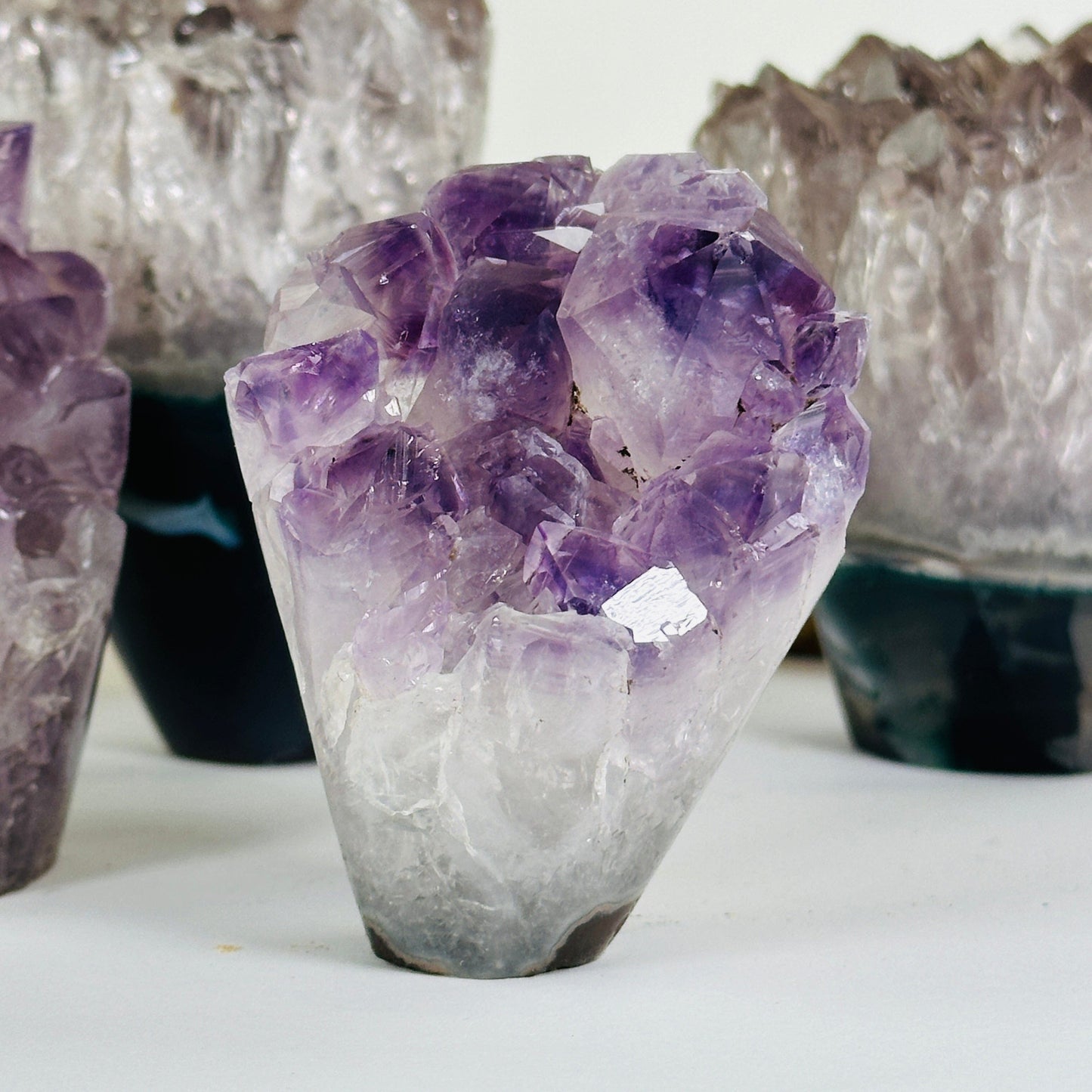 amethyst with decorations in the background