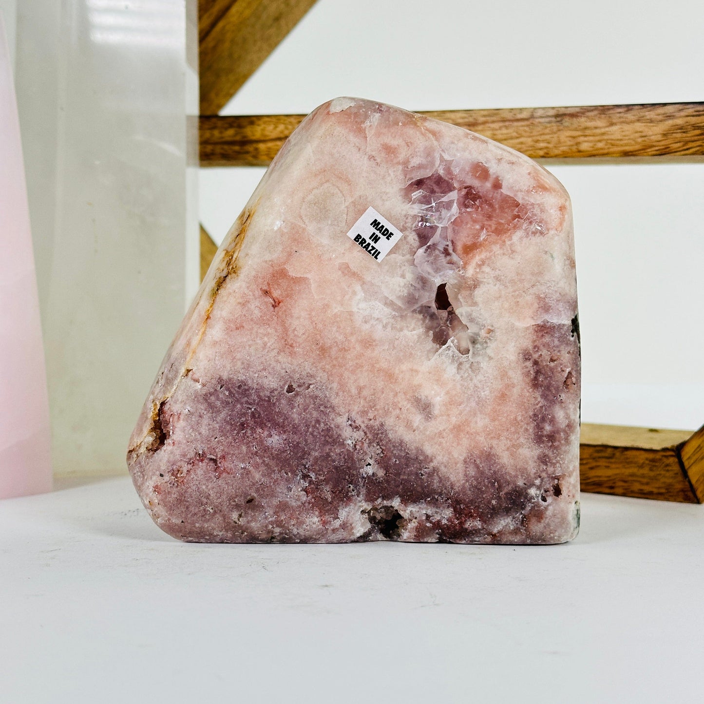 amethyst with decorations in the background