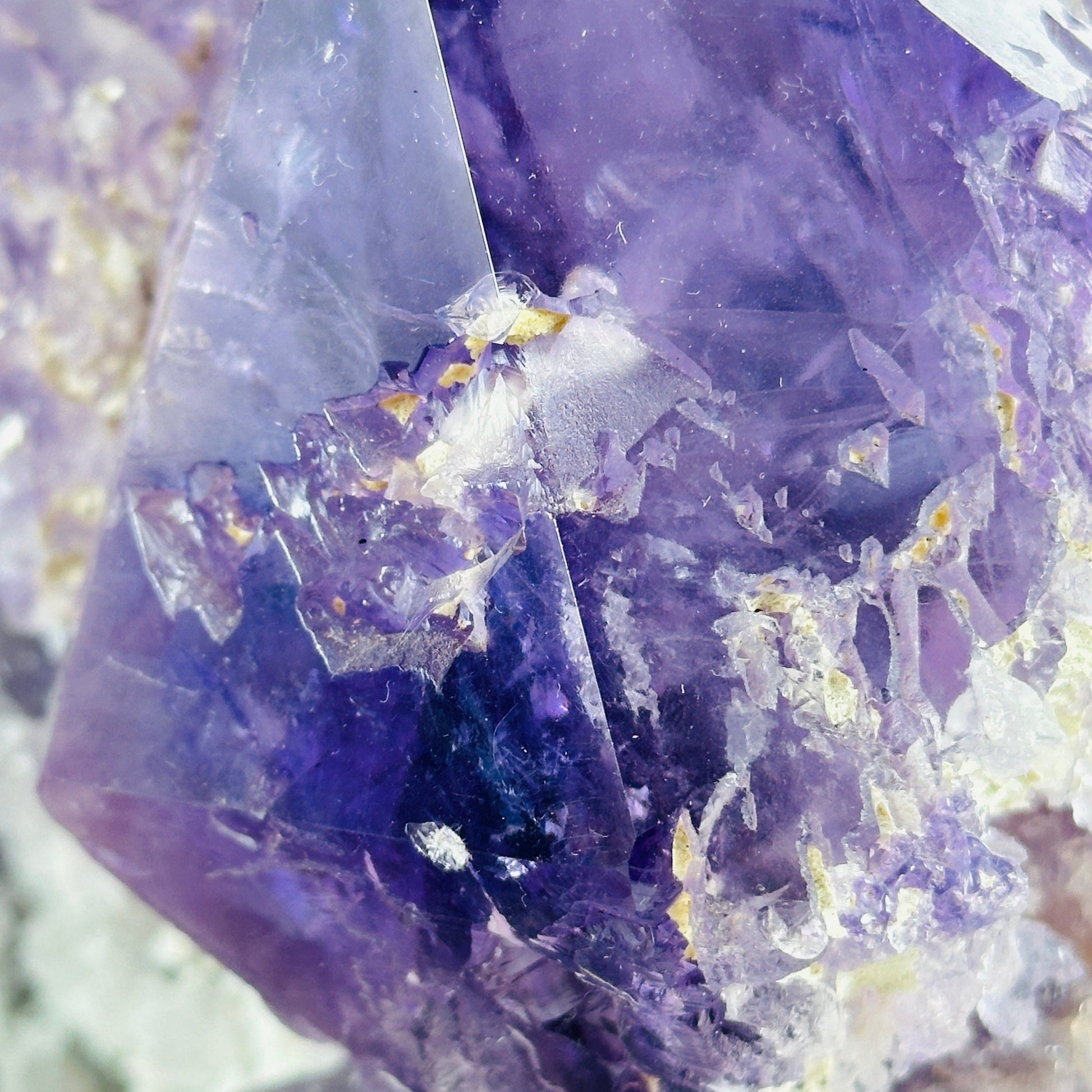 Giant Elestial Amethyst Crystal Cluster from Brazil - Rare Find closeup for detail