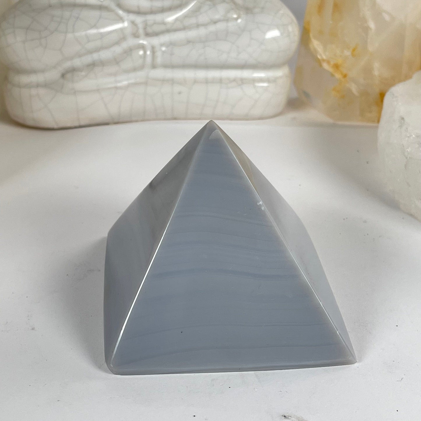 Agate Crystal Pyramid - One-of-a-Kind #2 side view