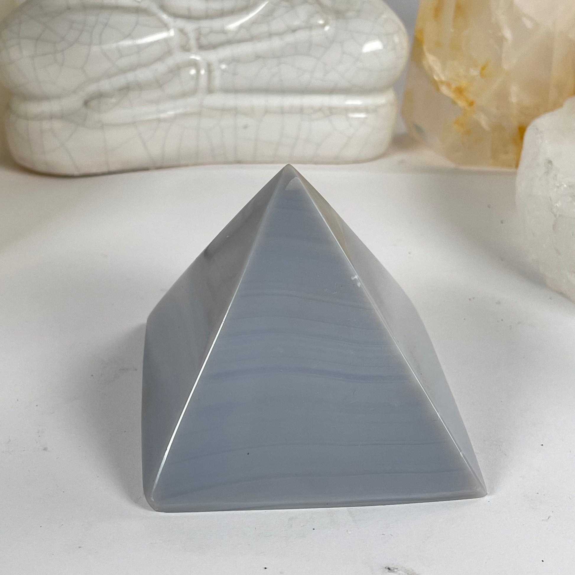 Agate Crystal Pyramid - One-of-a-Kind #2 side view