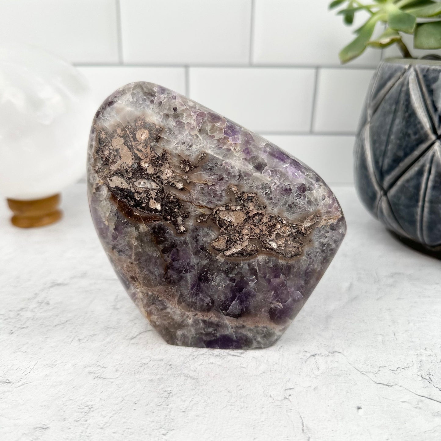 Chevron Amethyst Polished Freeform - OOAK - front view