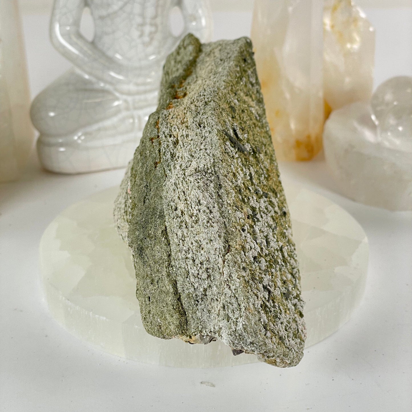 Epidote Crystal Cluster on Matrix - One-of-a-Kind #2 side view