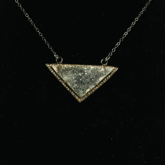 druzy pendant on black background
