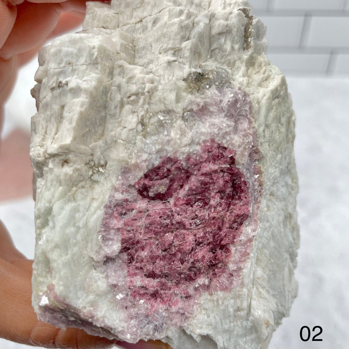 option #2 in hand for size reference. close up of the cluster formation on this one