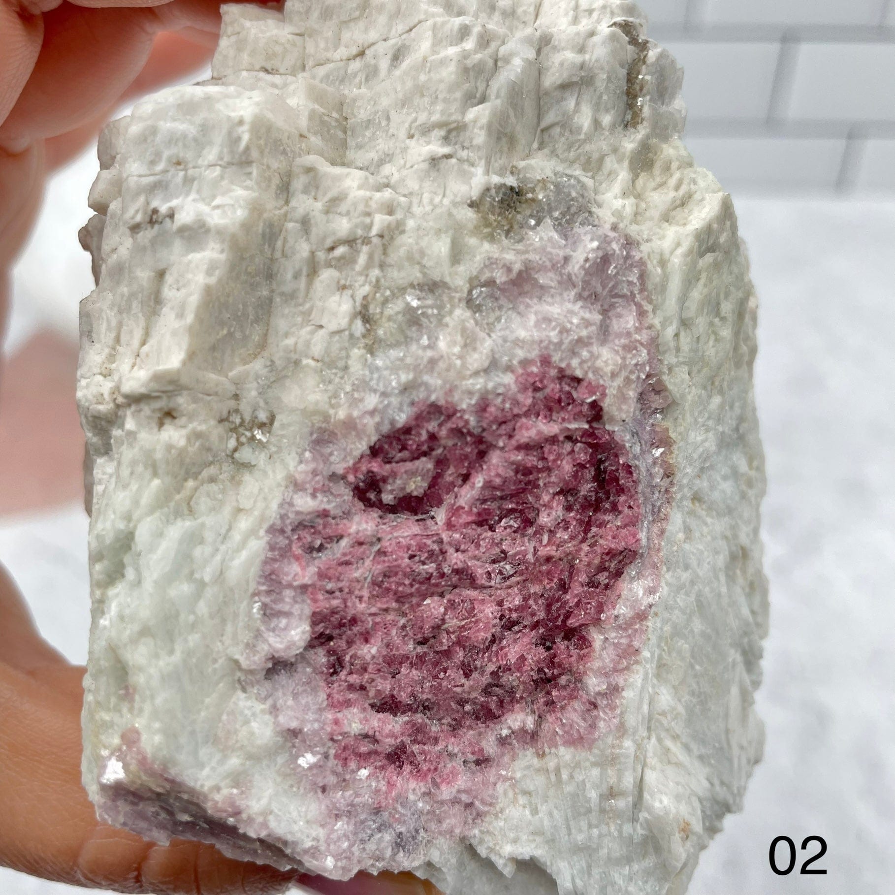 option #2 in hand for size reference. close up of the cluster formation on this one