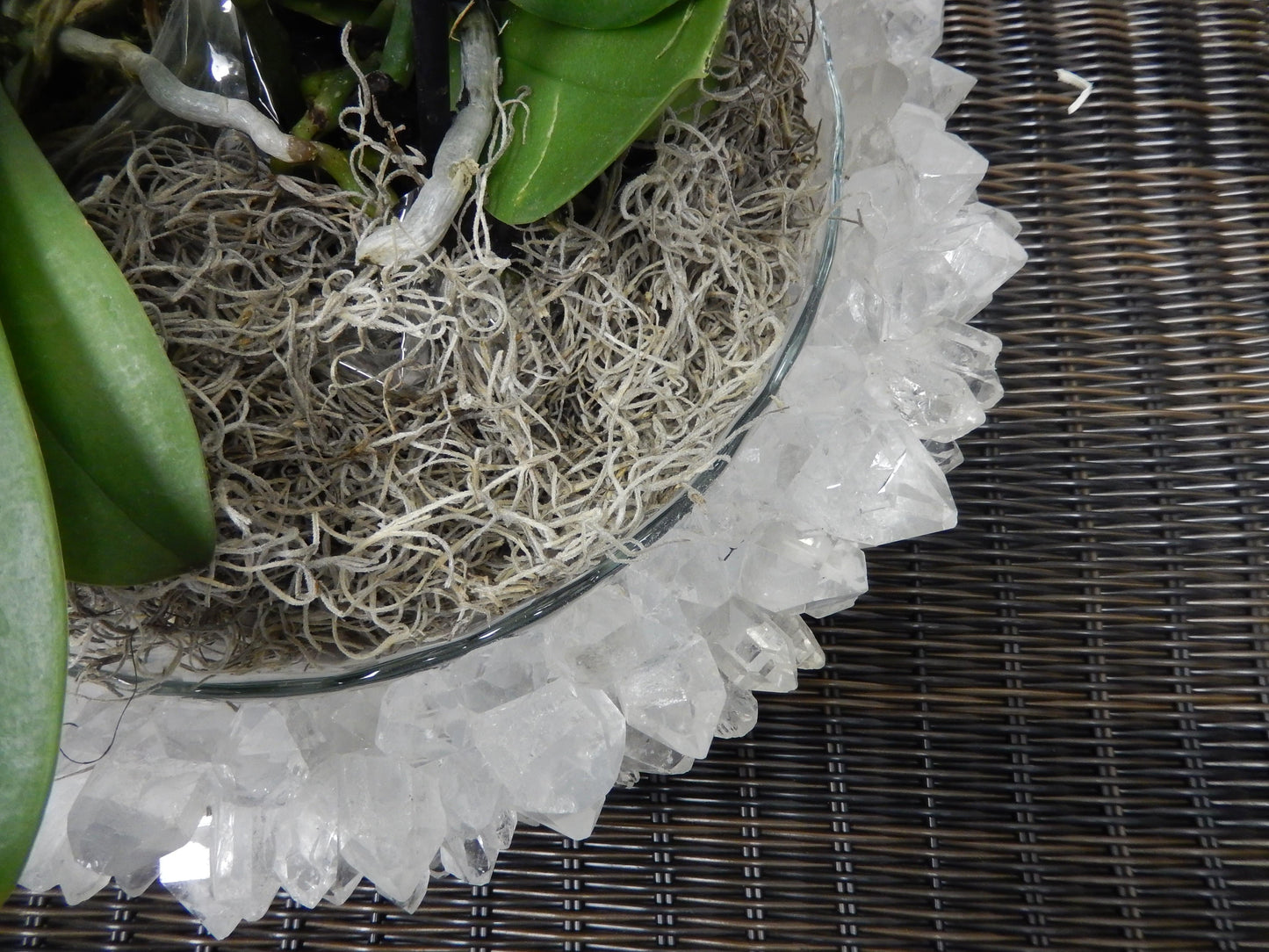 close up of crystal bowl