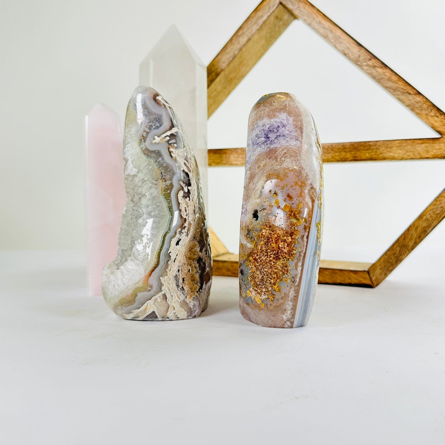 amethyst with decorations in the background