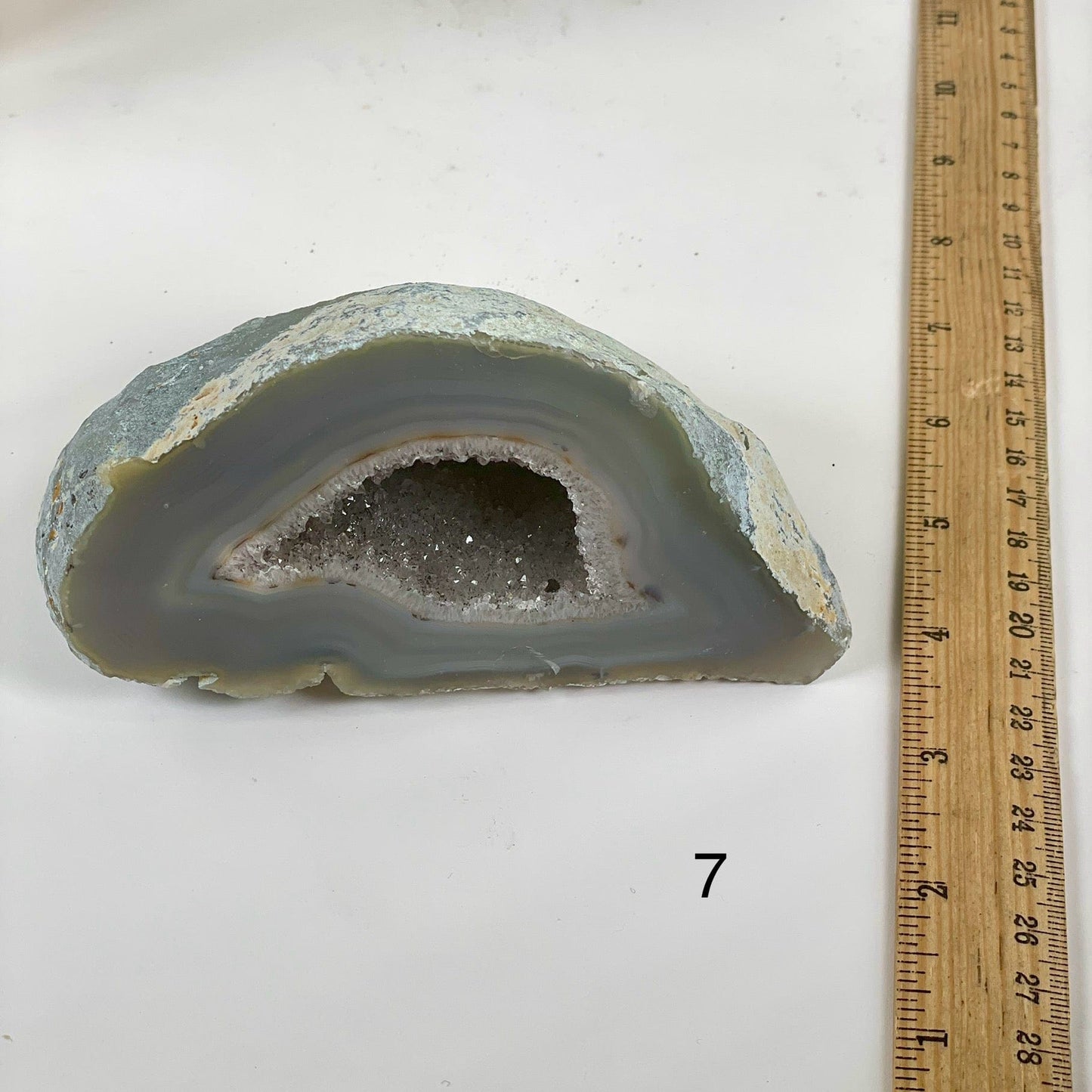 Agate Geode Half - Natural Crystal Geode - You Choose #4 variant 7 with ruler for size reference