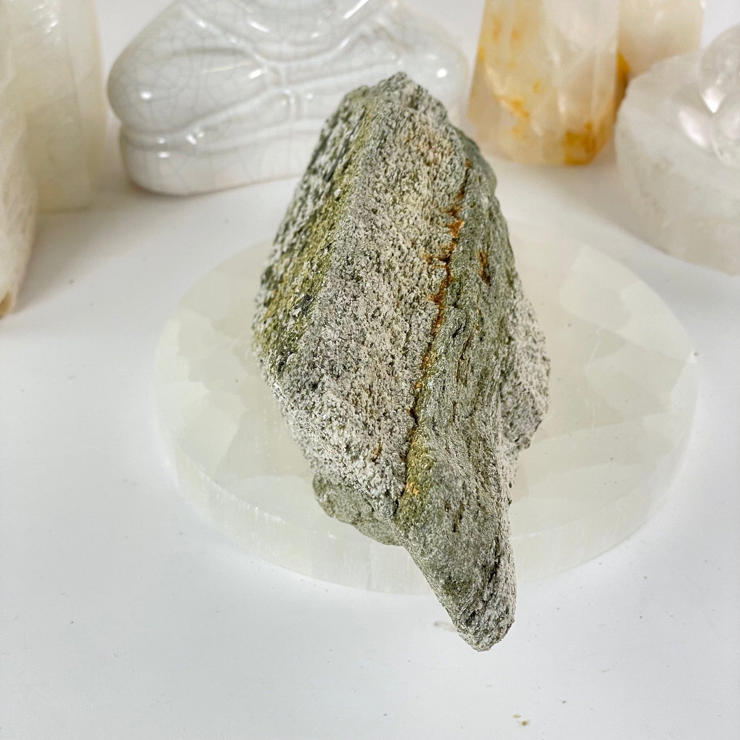 Epidote Crystal Cluster on Matrix - One-of-a-Kind #2 side view