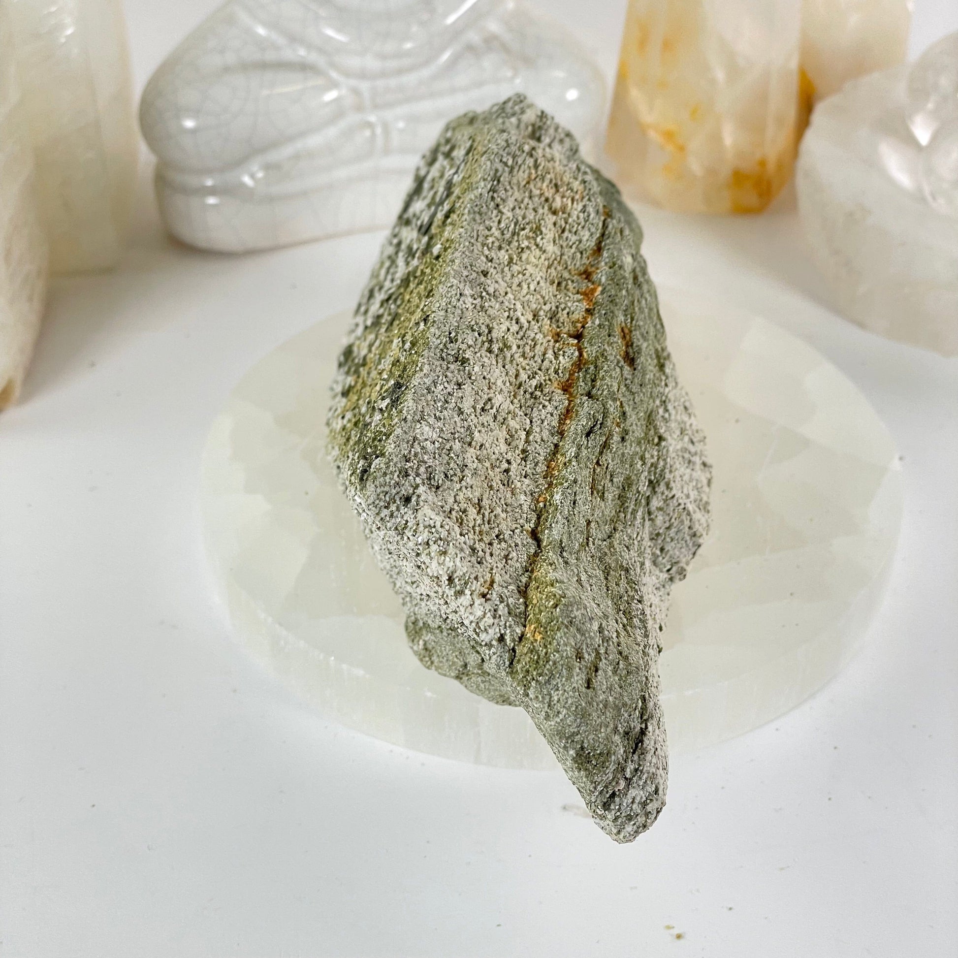 Epidote Crystal Cluster on Matrix - One-of-a-Kind #2 side view