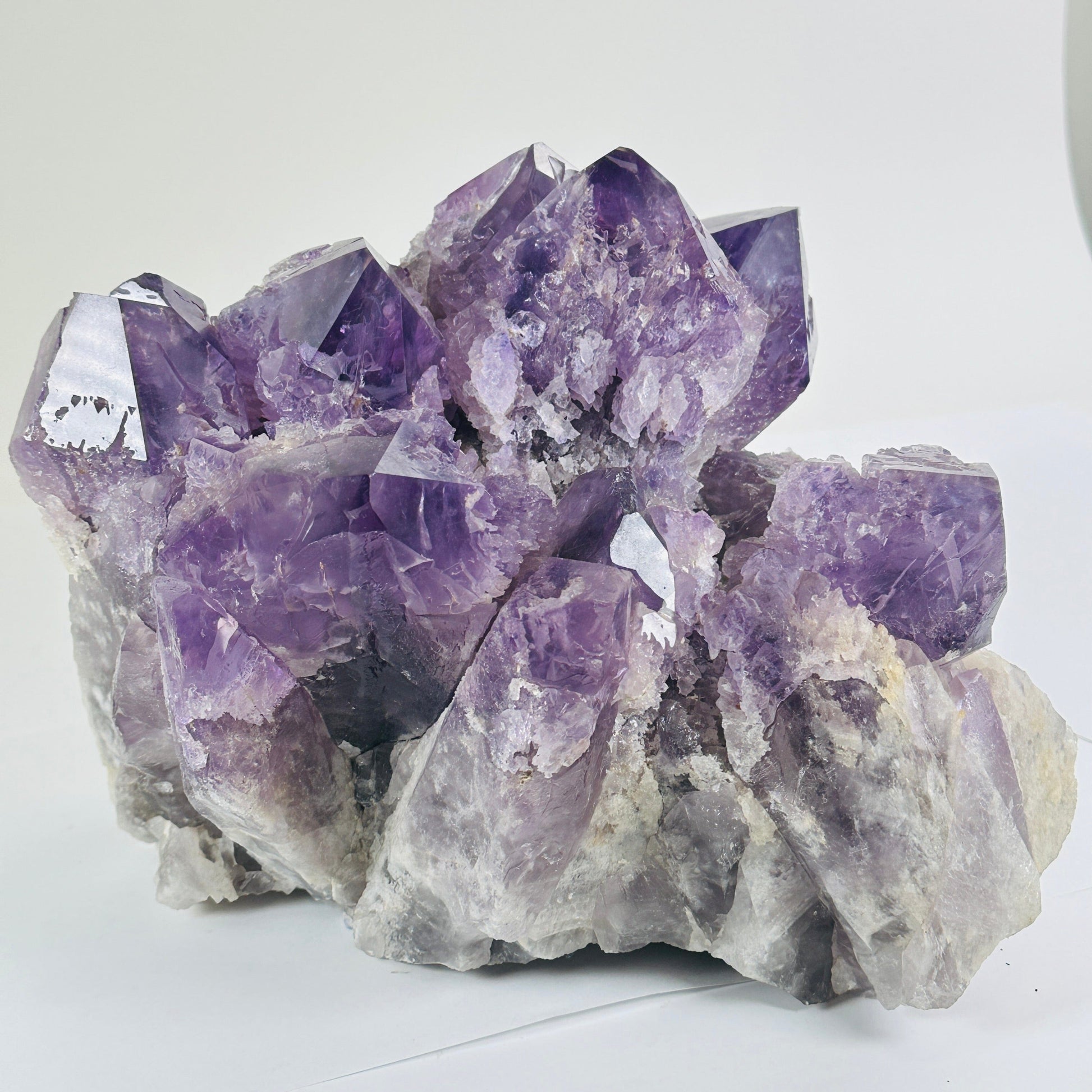 Giant Elestial Amethyst Crystal Cluster from Brazil - Rare Find back view