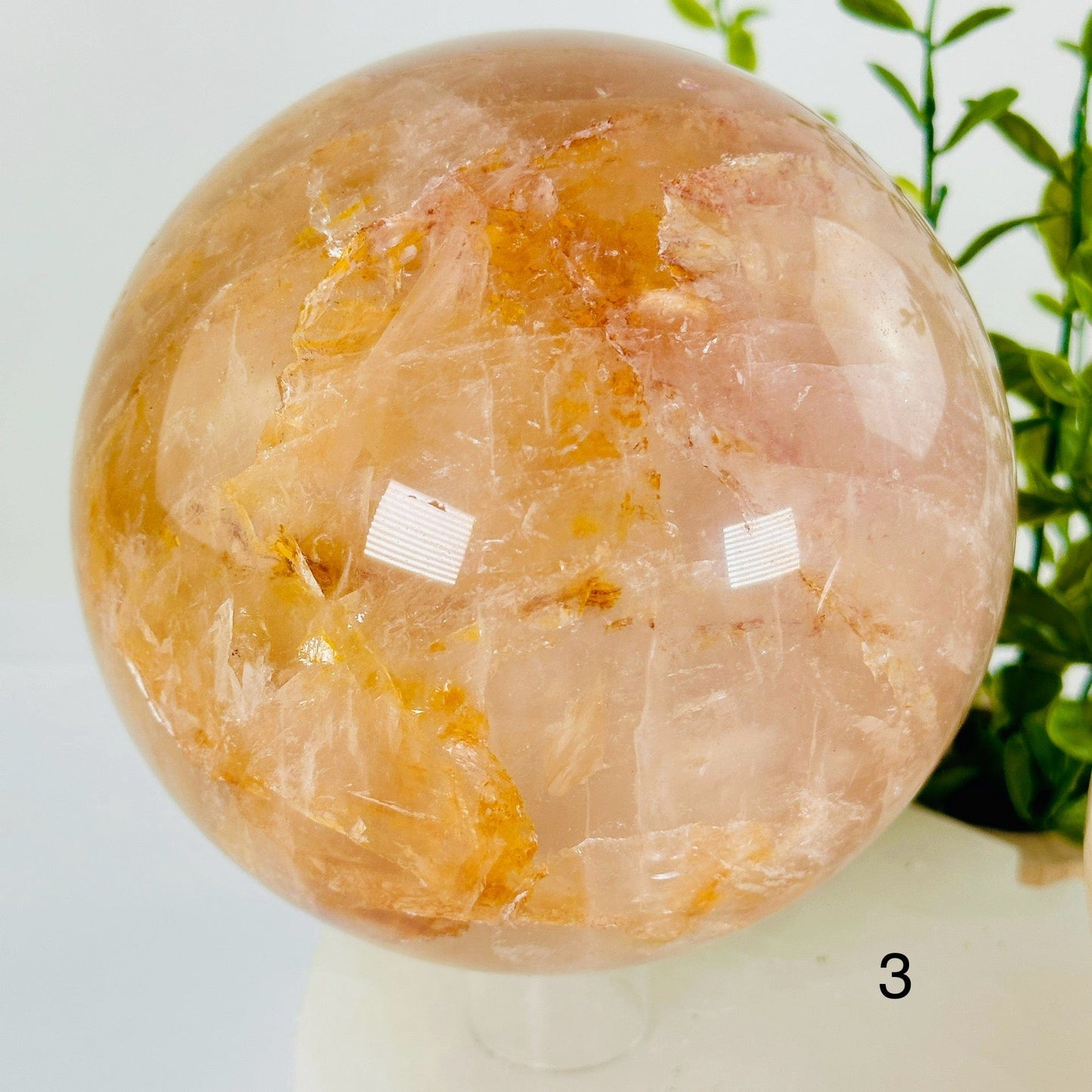 Golden Healer Large Polished Crystal Sphere - You Choose #2 variant 3 labeled