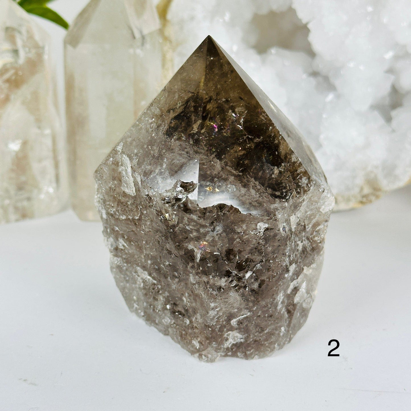 Smoky Quartz Crystal Point - Semi Polished - You Choose #1 variant 2 labeled