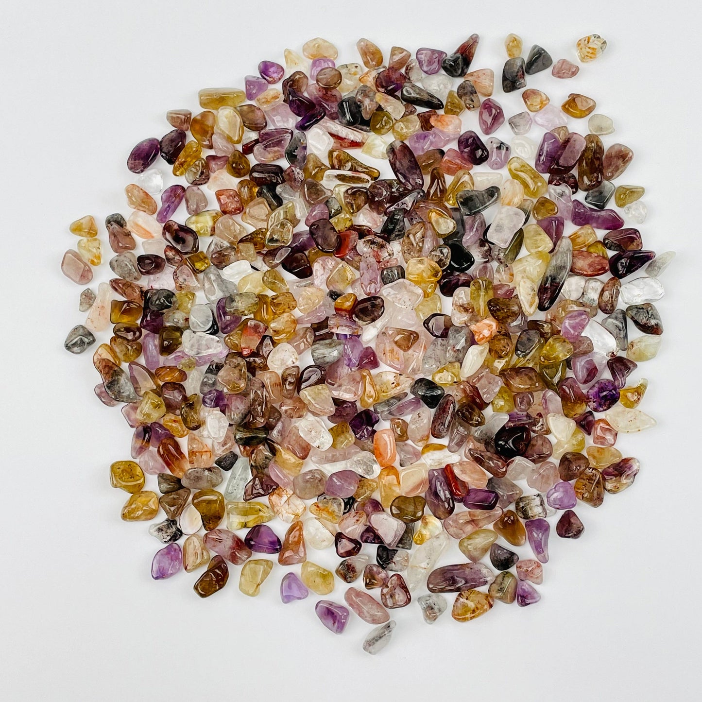 Seven Minerals in One Tumbled Chips sold in a half pound bag 