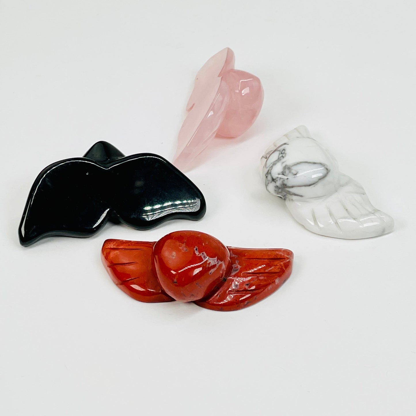 gemstones displayed in different angles to show the front side and back view 