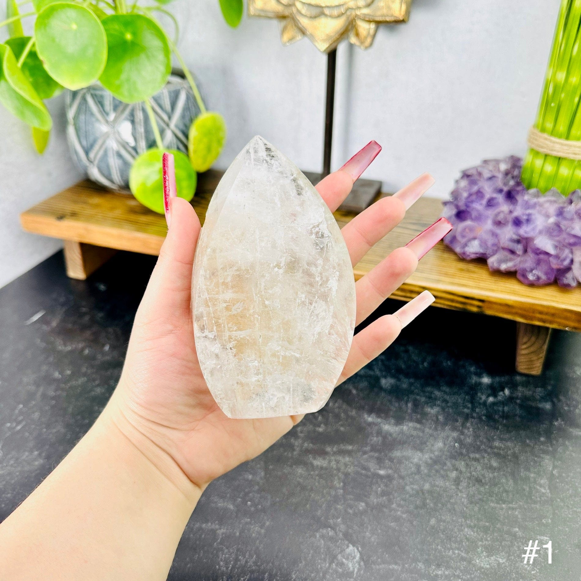 Crystal Quartz Flame Point - YOU CHOOSE - choice number one front view