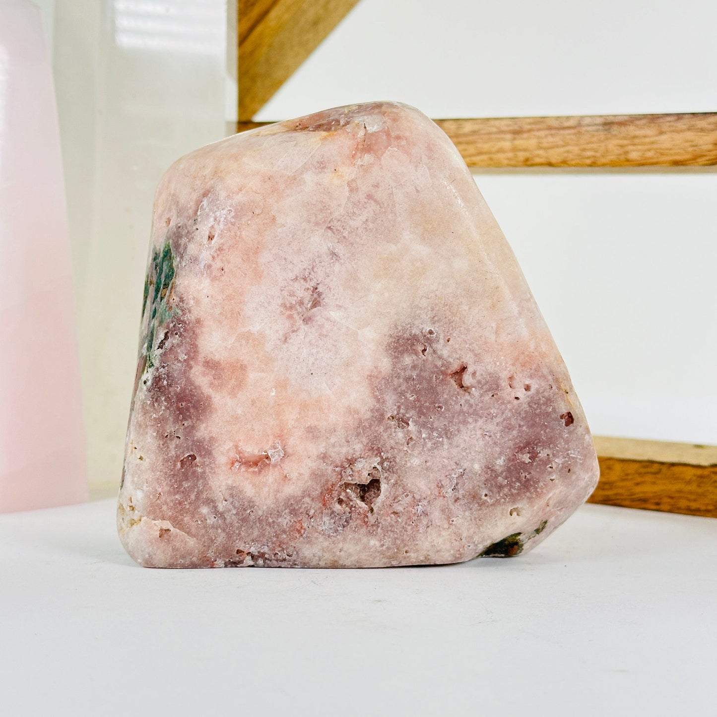 amethyst with decorations in the background