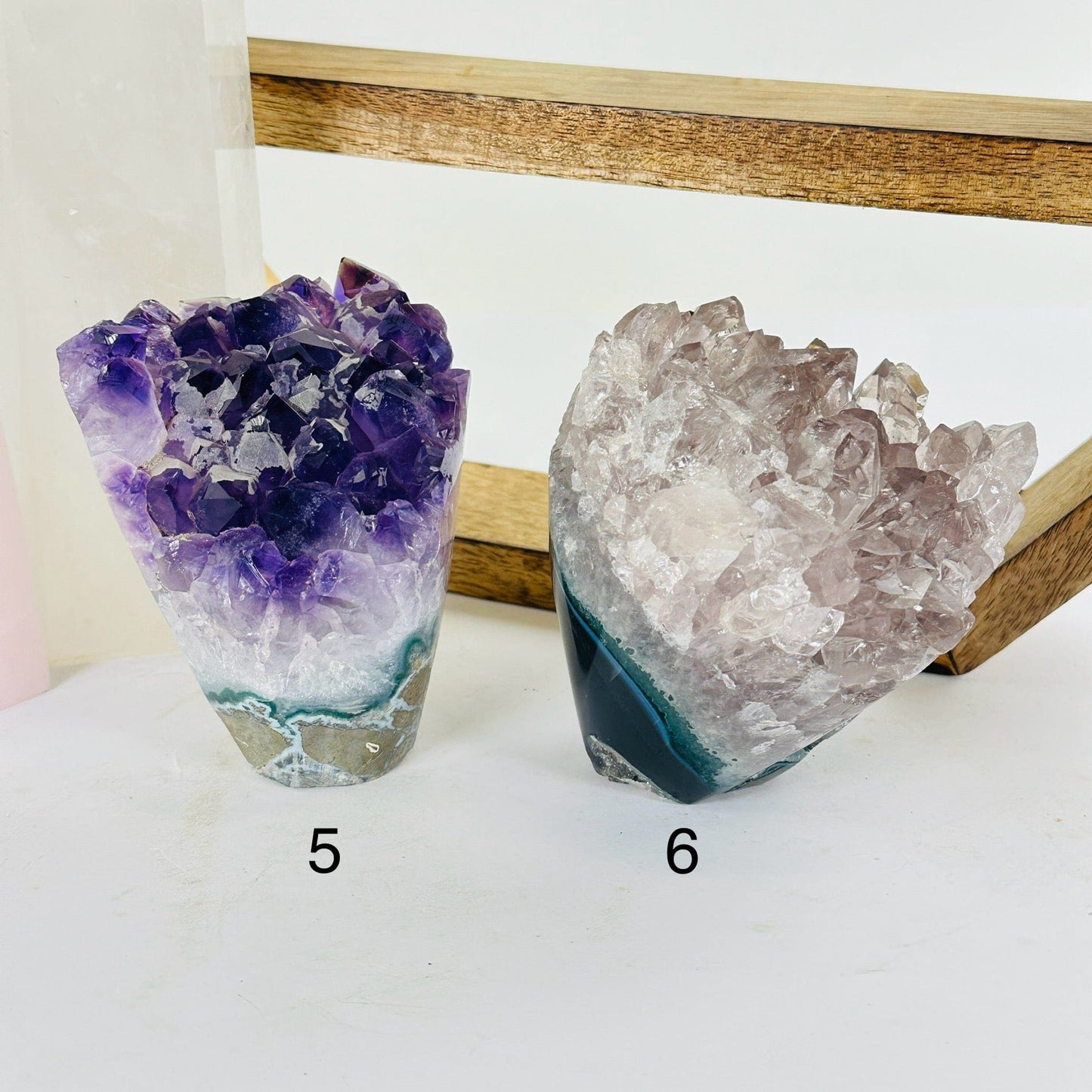 amethyst with decorations in the background