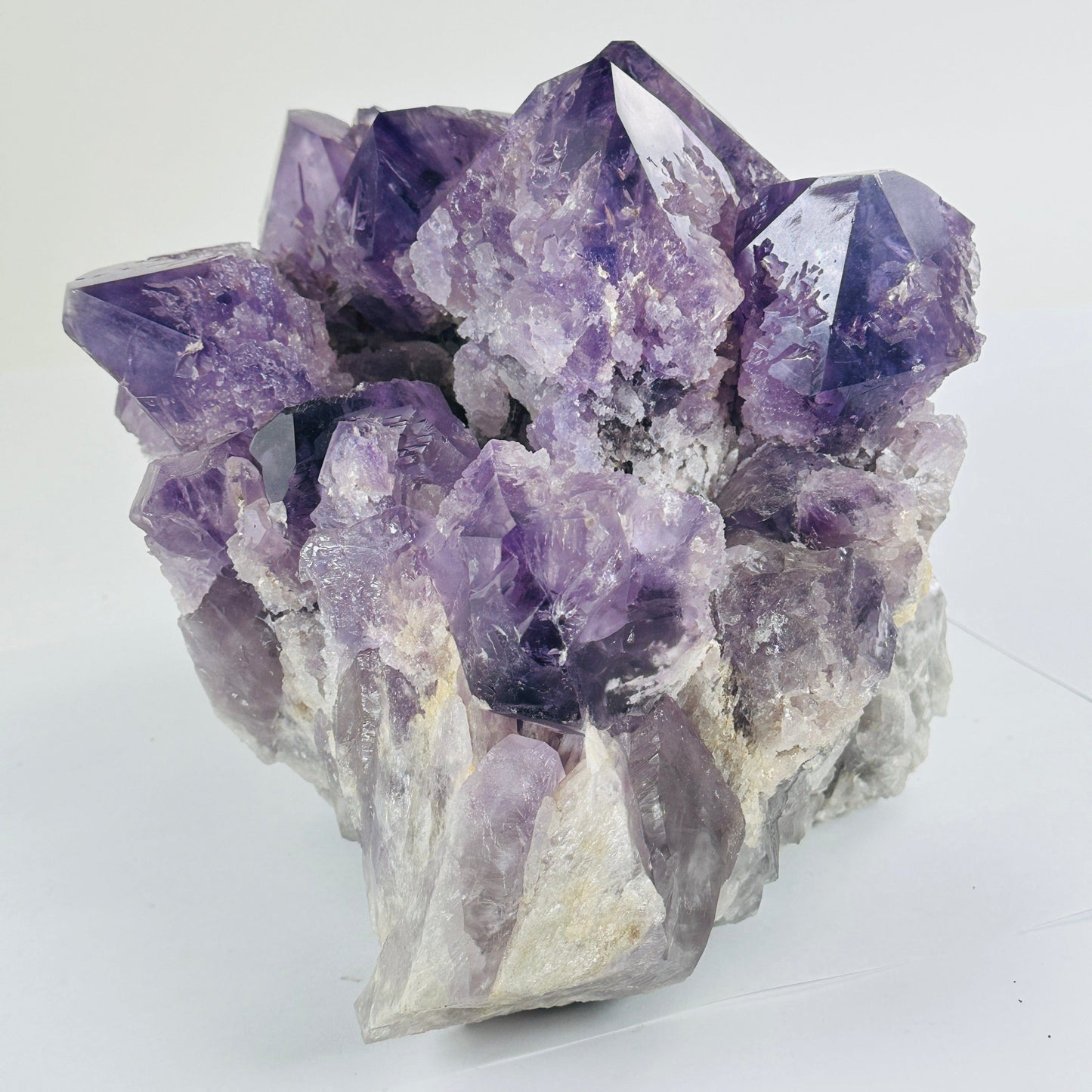 Giant Elestial Amethyst Crystal Cluster from Brazil - Rare Find side view