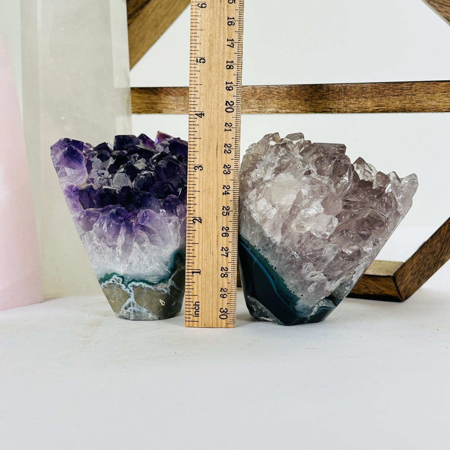 amethyst with decorations in the background