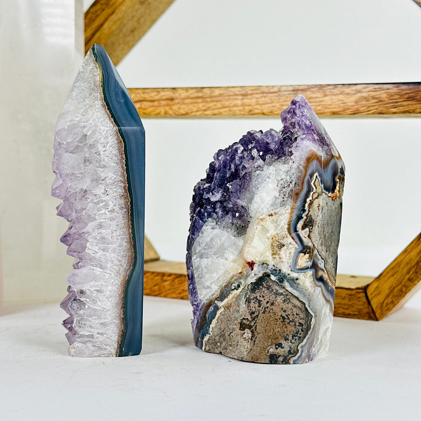 amethyst with decorations in the background