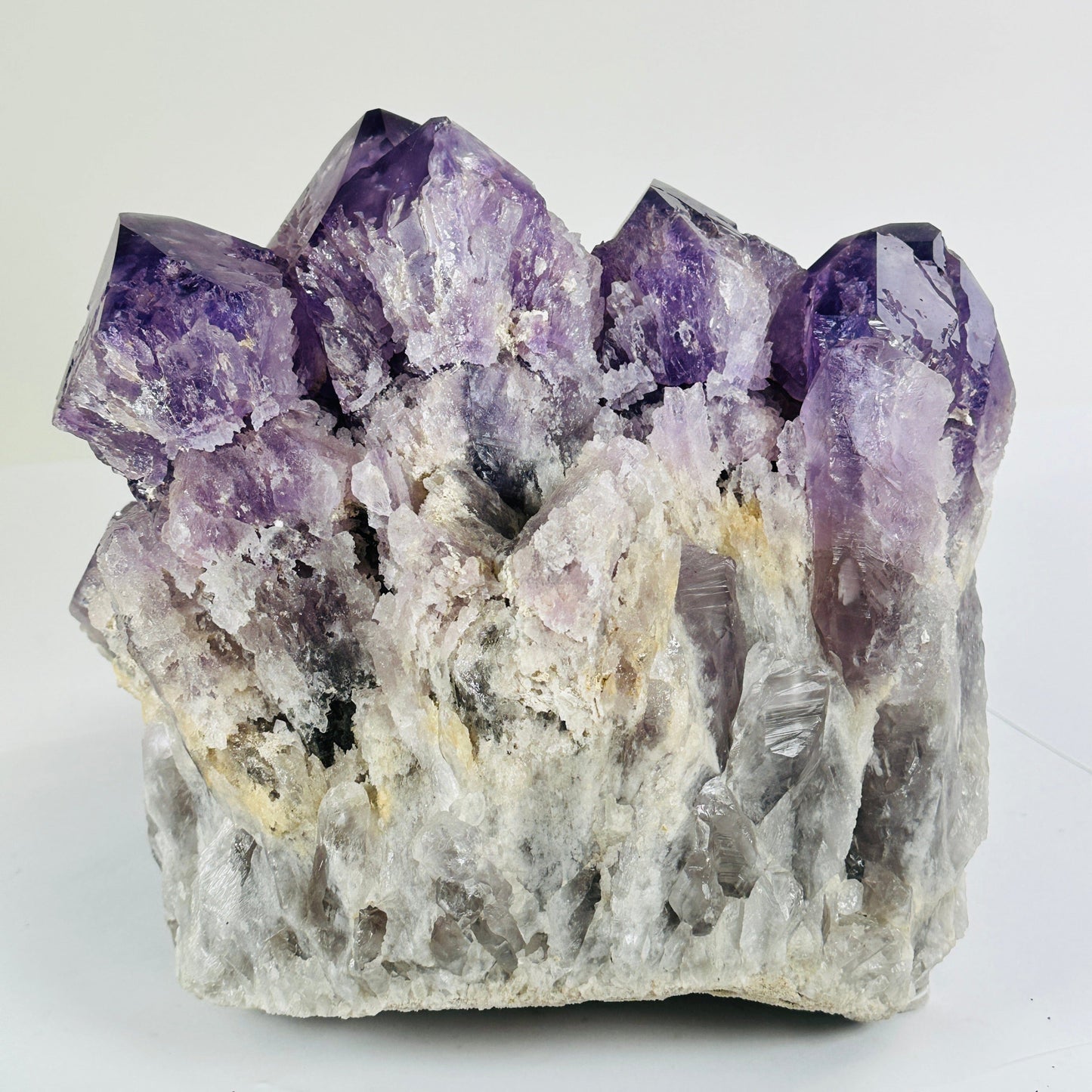 Giant Elestial Amethyst Crystal Cluster from Brazil - Rare Find side view