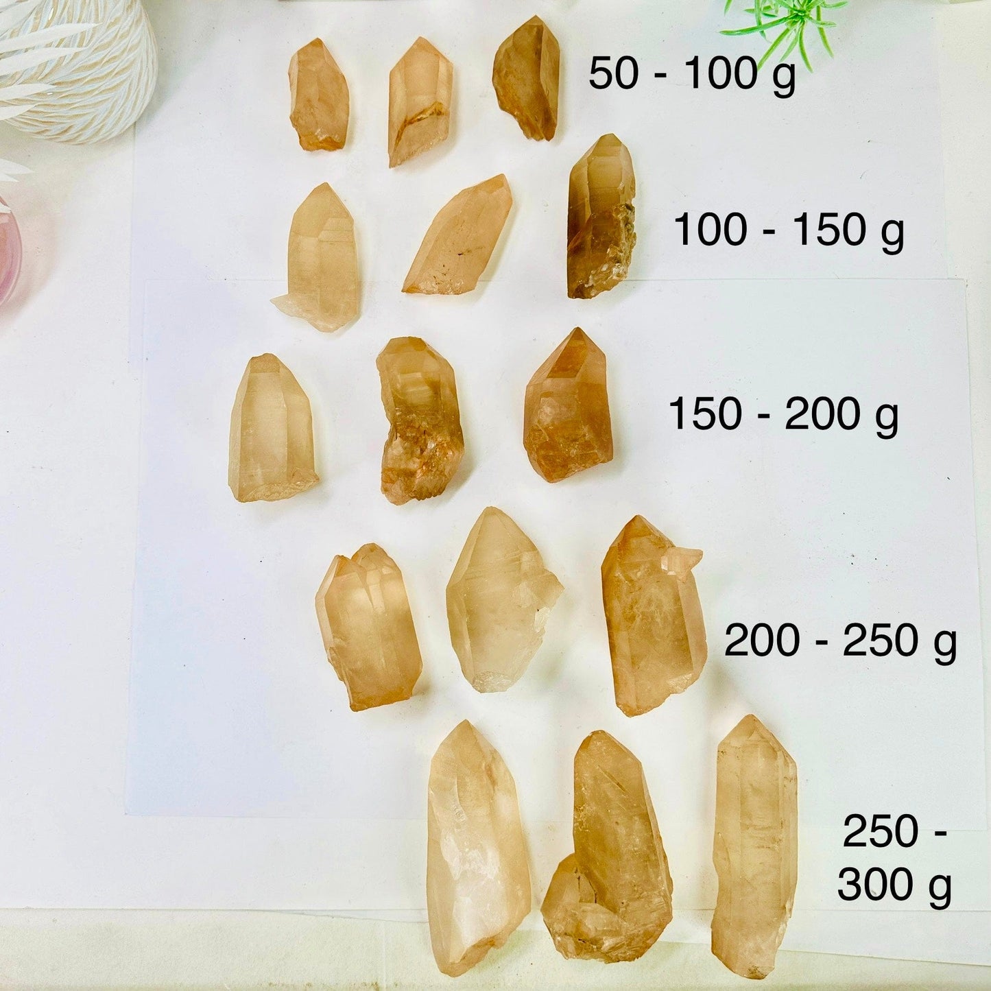  Lemurian Tangerine Quartz Point - High Quality - By Weight labeled