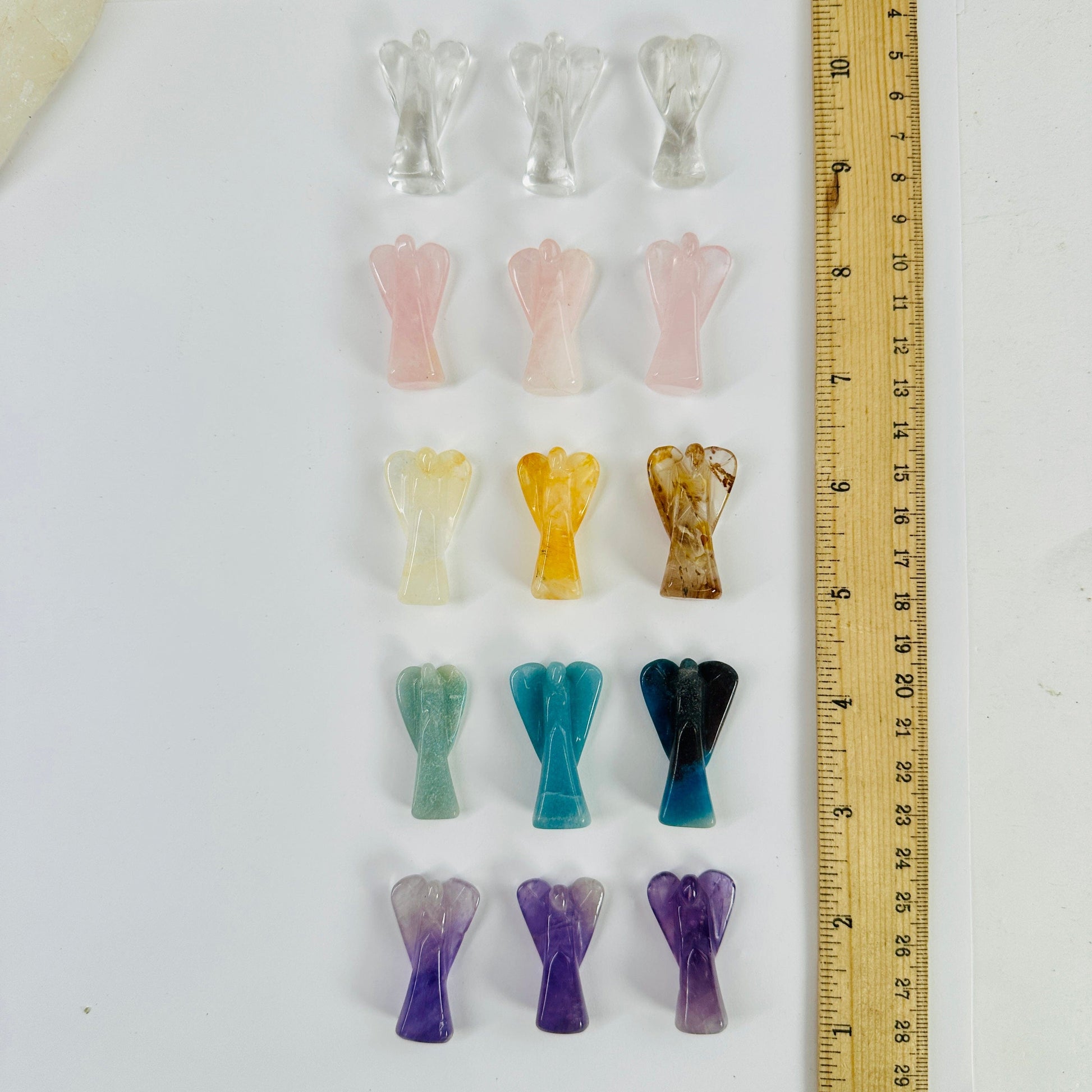 Gemstone Angels - Medium all variants with ruler for size reference