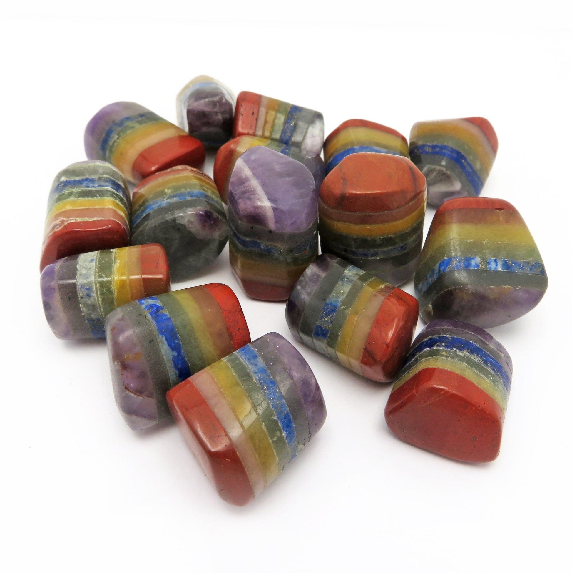 Bonded 7 chakra Stones  in a pile  up close