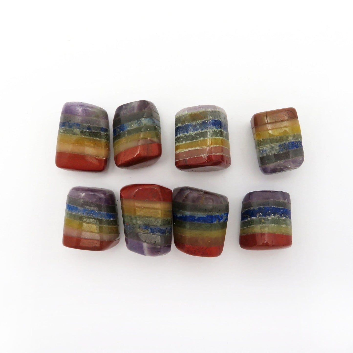 Bonded 7 chakra Stones  showing the 7 stones up close
