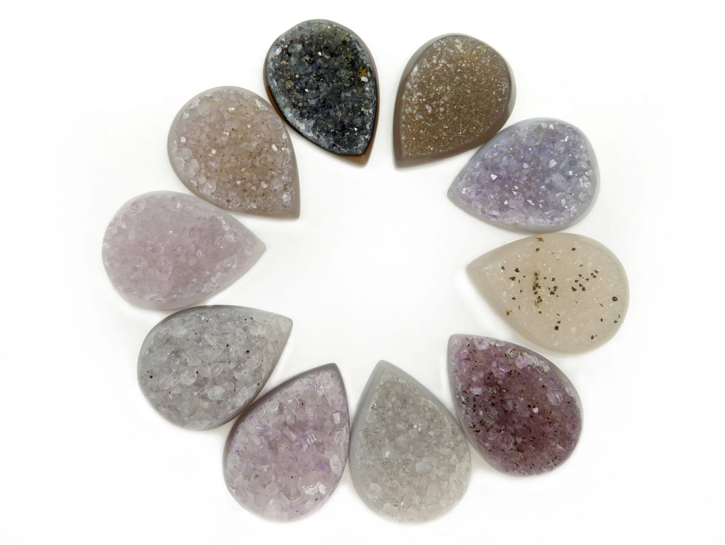 druzy teardrops in a circle