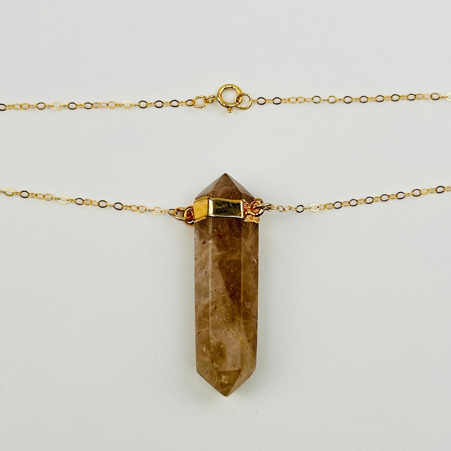 close up of the necklace clasp 