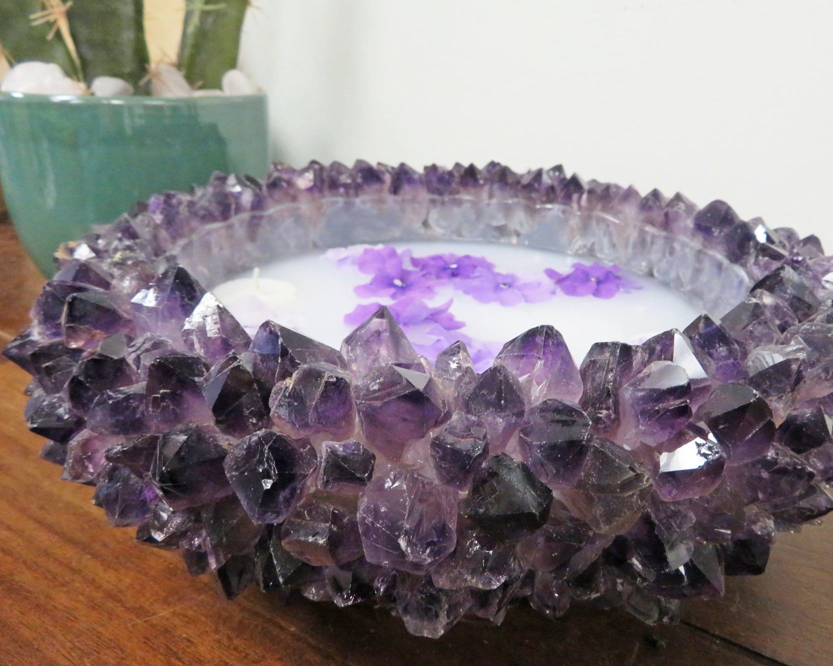 close up of amethyst bowl