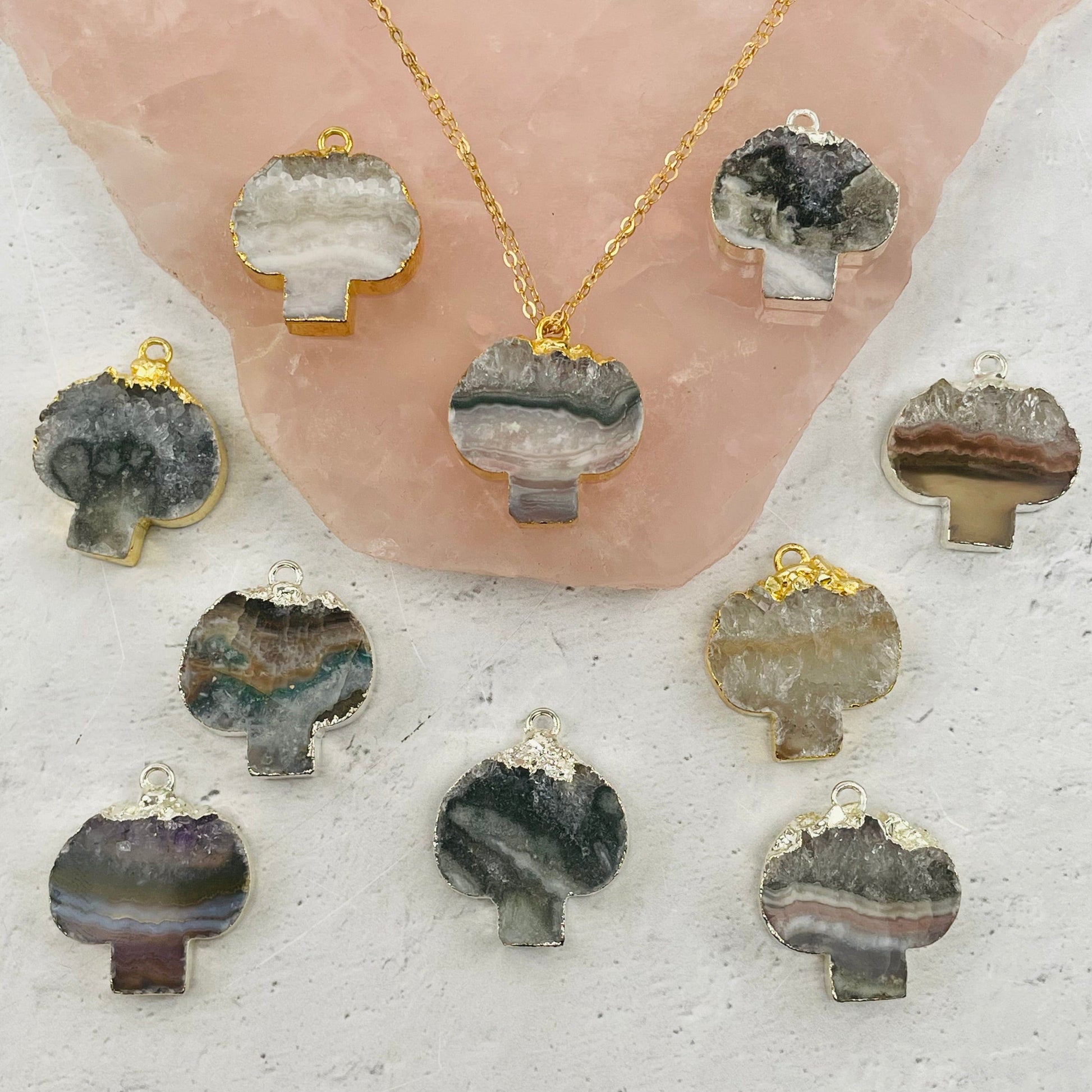 pendant displayed on a necklace 